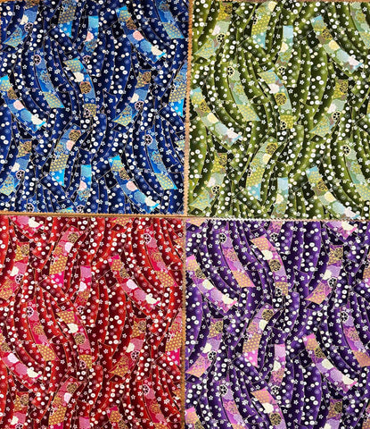 Asian - Notions in Paradise - Small Colorful Noshi Ribbons - 4 Color Sampler - ONE ONLY