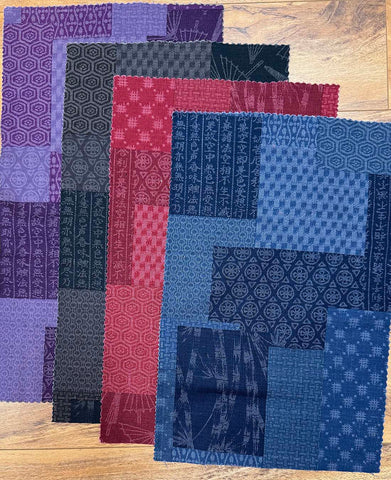 Asian - Notions in Paradise - Japanese Motif Patchwork - 4 Color Dobby Weave Sampler - ONE ONLY
