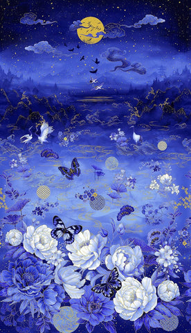 *Asian - Moonlight Collection - Butterflies, Cranes & Peonies - LOTUS-CM3980 - 24