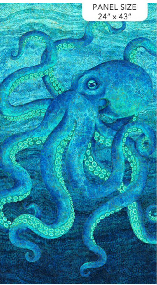 Fabric Art - Northcott Enigma - Octopus PANEL - 28180M-48 - By the Panel