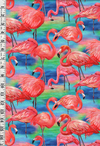 *Tropical - Fabulous Flamingos - Colorful Flamingos - 120-8911 - Multi-Colors - ON SALE - $5.00 By the Yard