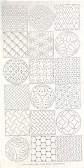 Sashiko Pre-printed Panel - Crests & Japanese Motif Blocks - Z-106-C - Ecru
