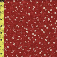 Japanese Sevenberry - Kasuri Collection - Tiny Floating Cherry Blossoms with Pink Petals - SB-88227D2-3 - Vintage Red - By the Half Yard