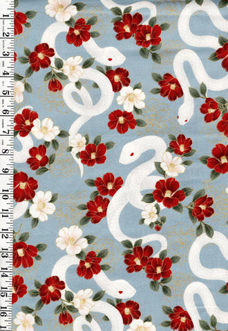 *Quilt Gate - Year of the Snake - HR3500-11B - Light Blue - ON SALE - Save 20% - Last 7/8 Yard