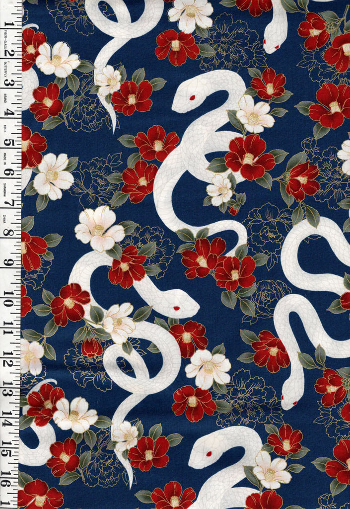*Quilt Gate - Year of the Snake - HR3500-11E - Dark Blue - Navy - ON SALE - SAVE 20% - By the Yard