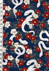 *Quilt Gate - Year of the Snake - HR3500-11E - Dark Blue - Navy - ON SALE - SAVE 20% - By the Yard