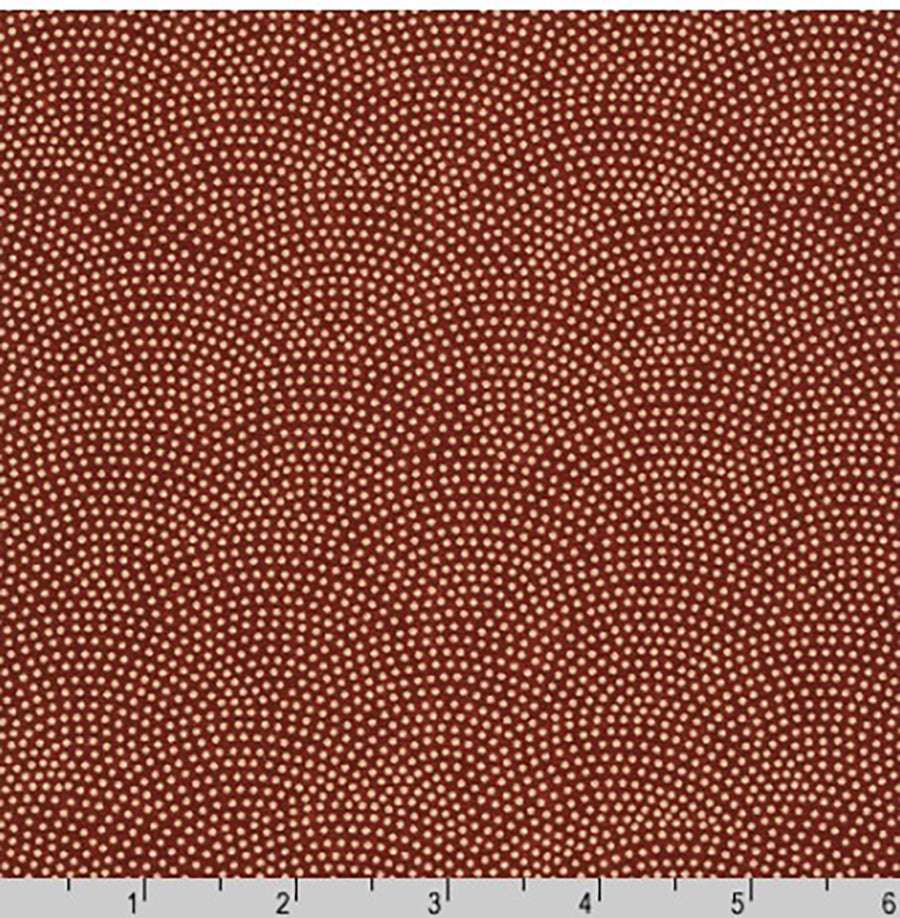 Japanese - Sevenberry Kasuri Collection - Dotted Wave (Seigaiha) - SB-88222D10-6 - Dark Brick Red - By the Half Yard