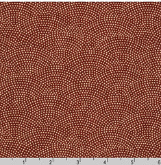 Japanese - Sevenberry Kasuri Collection - Dotted Wave (Seigaiha) - SB-88222D10-6 - Dark Brick Red - By the Half Yard