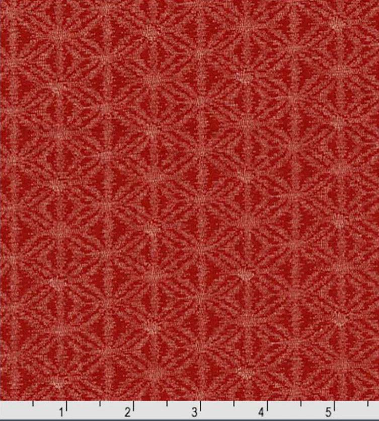 Japanese - Sevenberry Kasuri Collection - Asanoha-like Motif - SB-88229D3-2 - Dark Brick Red - ON SALE - SAVE 30% - By the Yard