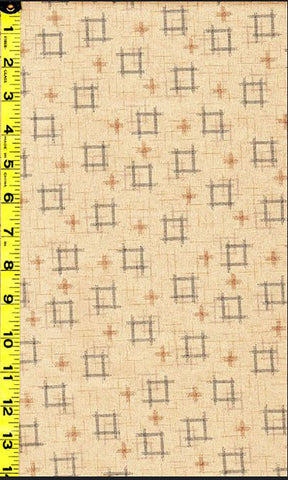 Japanese - Sevenberry Kasuri Collection - Floating Squares & Crosses - SB-88229D1-1 - Natural (Tan) - By the Half Yard