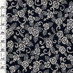 *Japanese - Sevenberry Nara Homespun - Compact Peonies with Curly Stems - SB-88223D6-62 - Indigo - ON SALE - SAVE 30%