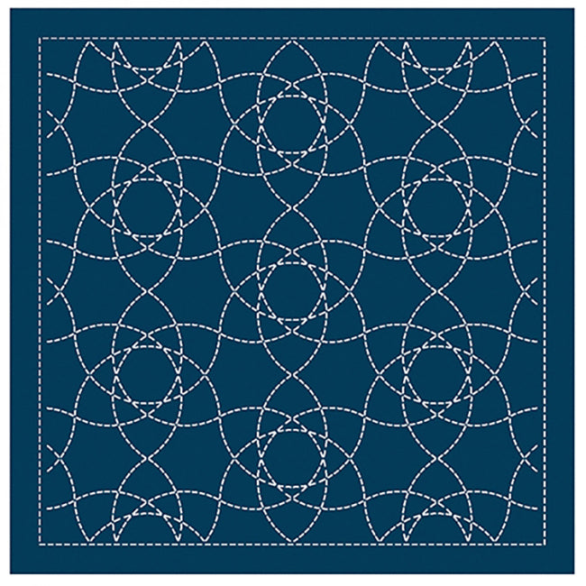NEW - Sashiko Pre-printed Sampler (Olympus) - # 2139 Onoe-gasane - Navy