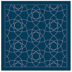 NEW - Sashiko Pre-printed Sampler (Olympus) - # 2139 Onoe-gasane - Navy