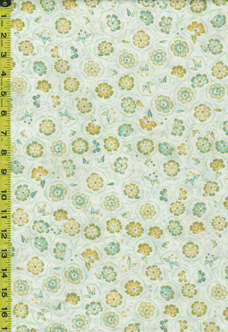 Asian - Imperial Collection-Honoka - Abstract Hexagons with Blossoms - SRKM-21934-375 - Sprout - ON SALE - Save 20% - By the Yard - Last 2 1/3 Yards