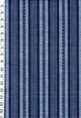 0968 - Vintage Woven Stripe - Japanese cotton fabric - Light Blue - Dark Navy - By the Half Yard