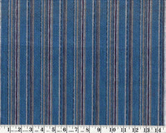 0969 - Vintage Woven Stripe - Japanese cotton fabric - Denim Blue, Tan