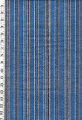 0969 - Vintage Woven Stripe - Japanese cotton fabric - Denim Blue, Tan
