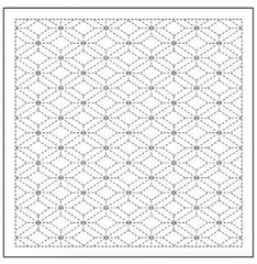 Sashiko Pre-printed Sampler - Daruma Triple Diamond (Sanjubishi-Tsunagi) - # 1008 - WHITE