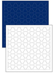 Sashiko Pre-printed Sampler - Daruma Morning Glory Star (Asagao) - # 1204 - Navy