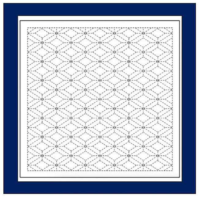Sashiko Pre-printed Sampler - Daruma Triple Diamond (Sanjubishi-Tsunagi) - # 1208 - NAVY