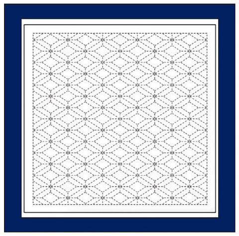 Sashiko Pre-printed Sampler - Daruma Triple Diamond (Sanjubishi-Tsunagi) - # 1208 - NAVY