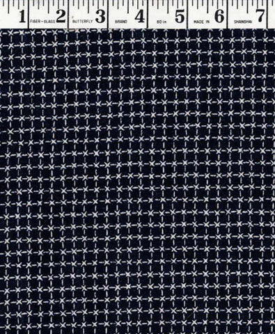 *Asian - Sashiko-Like Small Squares & Crosses - 51816-2 - Indigo - ON SALE - SAVE 30% - Last 3 2/3 yards