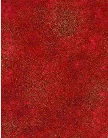 *Blender - Timeless Treasures - Shimmer - RED & Gold Metallic - By the Half Yard