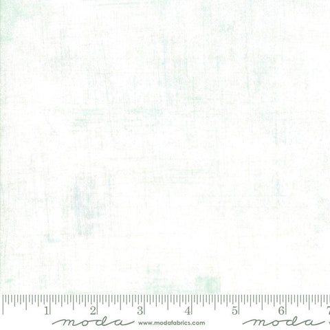 Tonal Blender - Moda Grunge Tonal Texture - 150 Snow White (with Mint Green and Light Gray tones) - By the Half Yard