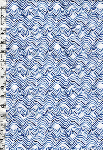 *Tropical - By the Sea - Rippling Waves - 05172-B - Blue & White - ON SALE - $5.00 By the Yard