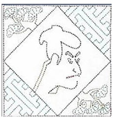 *Sashiko Pre-printed Sampler - Ukiyo-e Actor (White) & Ukiyo-e Beauty (White) - Buy One - Get One Free (Copy)