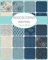 Japanese - Moda Indigo Blooming - MINI CHARM PACK - 42 - 2 1/2" Squares - ON SALE - SAVE 20%