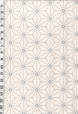 Sashiko Fabric - Pre-printed Sashiko Fabric - Asanoha - Natural - 101C