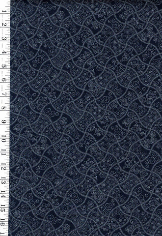 *Japanese - Sevenberry Japanese Weights with Traditional Motifs - Indigo - Last 2 7/8 yards