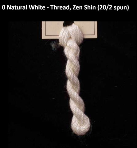 TREENWAY SILKS - Zen Shin (20/2) Silk Thread - # 0 Natural White - ON SALE - 40% OFF