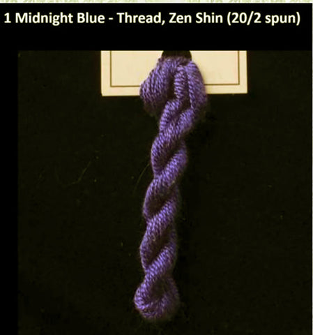TREENWAY SILKS - Zen Shin (20/2) Silk Thread - # 0001 Midnight Blue - ON SALE - 40% OFF