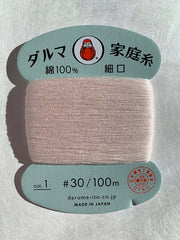 Daruma Hand Sewing Thread - 30wt Hand Sewing Thread - # 01 Shell Pink