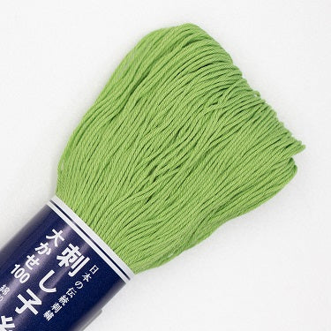 Sashiko Thread - Olympus - Large 100m Skeins - # 107 - Lime Green