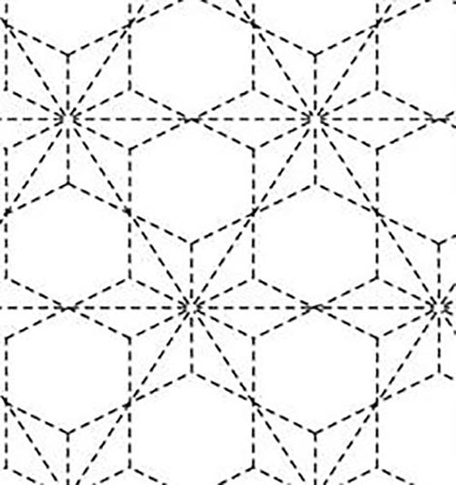 Sashiko Pre-printed Sampler (Olympus) - # 010 Tobi Asanoha - White