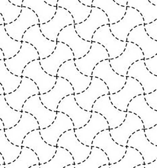 Sashiko Pre-printed Sampler (Olympus) - # 011  Fundo-tsunagi (Japanese Weights) - White