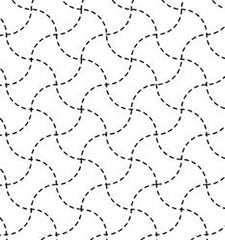 Sashiko Pre-printed Sampler (Olympus) - # 011  Fundo-tsunagi (Japanese Weights) - White
