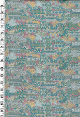 520 - Japanese Combined Weave - Abstract Floral Motifs - Multi-Colors (Pastels)