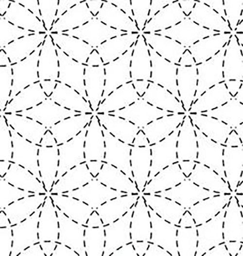Sashiko Pre-printed Sampler (Olympus) - # 012 Hana-zanshi - White