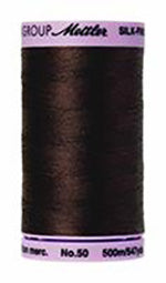 Mettler Cotton Sewing Thread - 50wt - 547 yd/ 500M - 1382 Peppercorn (Dark Brown)