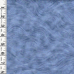 *Blender - In the Beginning - Color Movement Waves - 1MV-14 - Midnight (Medium Blue) - By the Half Yard