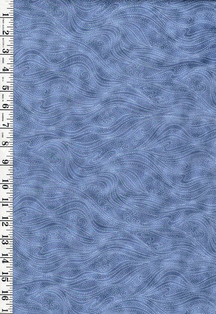 *Blender - In the Beginning - Color Movement Waves - 1MV-14 - Midnight (Medium Blue) - By the Half Yard