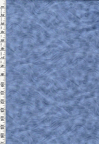 *Blender - In the Beginning - Color Movement Waves - 1MV-14 - Midnight (Medium Blue) - By the Half Yard