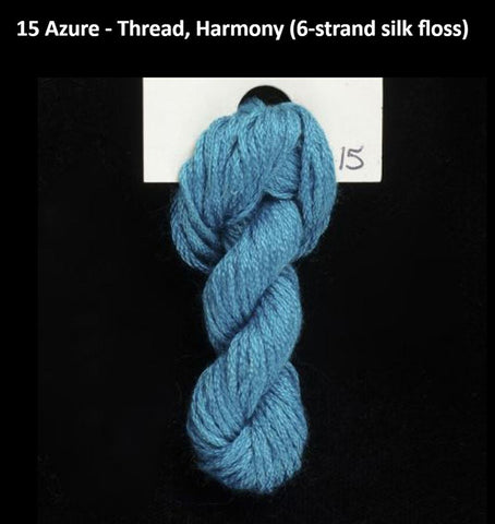 TREENWAY SILKS - Harmony Silk Floss - # 0015 Azure - ON SALE - 20% OFF