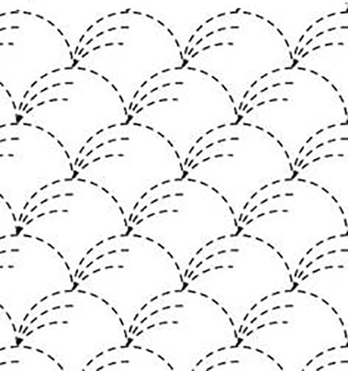 Sashiko Pre-printed Sampler (Olympus) - # 201 Nowaki (Pampas Grass) - Navy