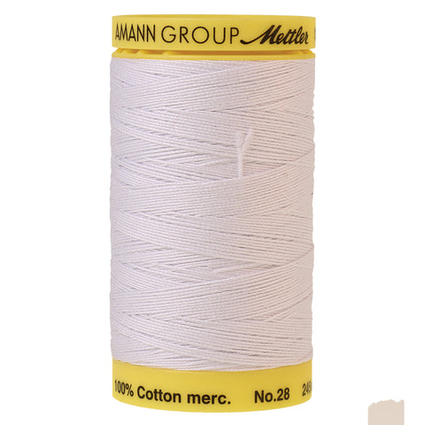 Mettler Cotton Sewing Thread - 28wt - Large Size - 275 yards - 2000 White