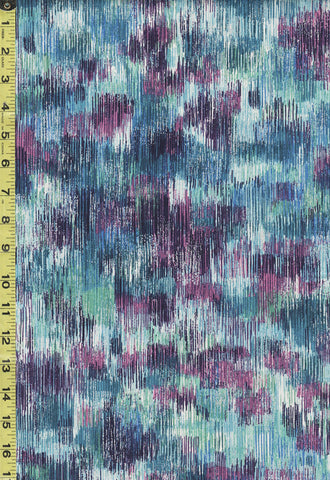 *Blender-Coordinate - Fusions Brushwork - Jewel & Silver Metallic - 18059-201 Jewel - ON SALE - SAVE 30% - By the Yard